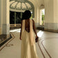 Simple Long Satin White Bridal Gown Ball Gown Evening Dress nv2902
