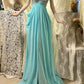 Blue beaded beautiful mermaid long chiffon ball gown evening dress party dress nv4322