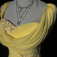 Yellow Beaded Elegant Long Chiffon Prom Dres Evening Gown nv4931