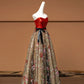 Red tube top floral elegant fashion long tulle Prom Dress evening dress party dress  nv4746