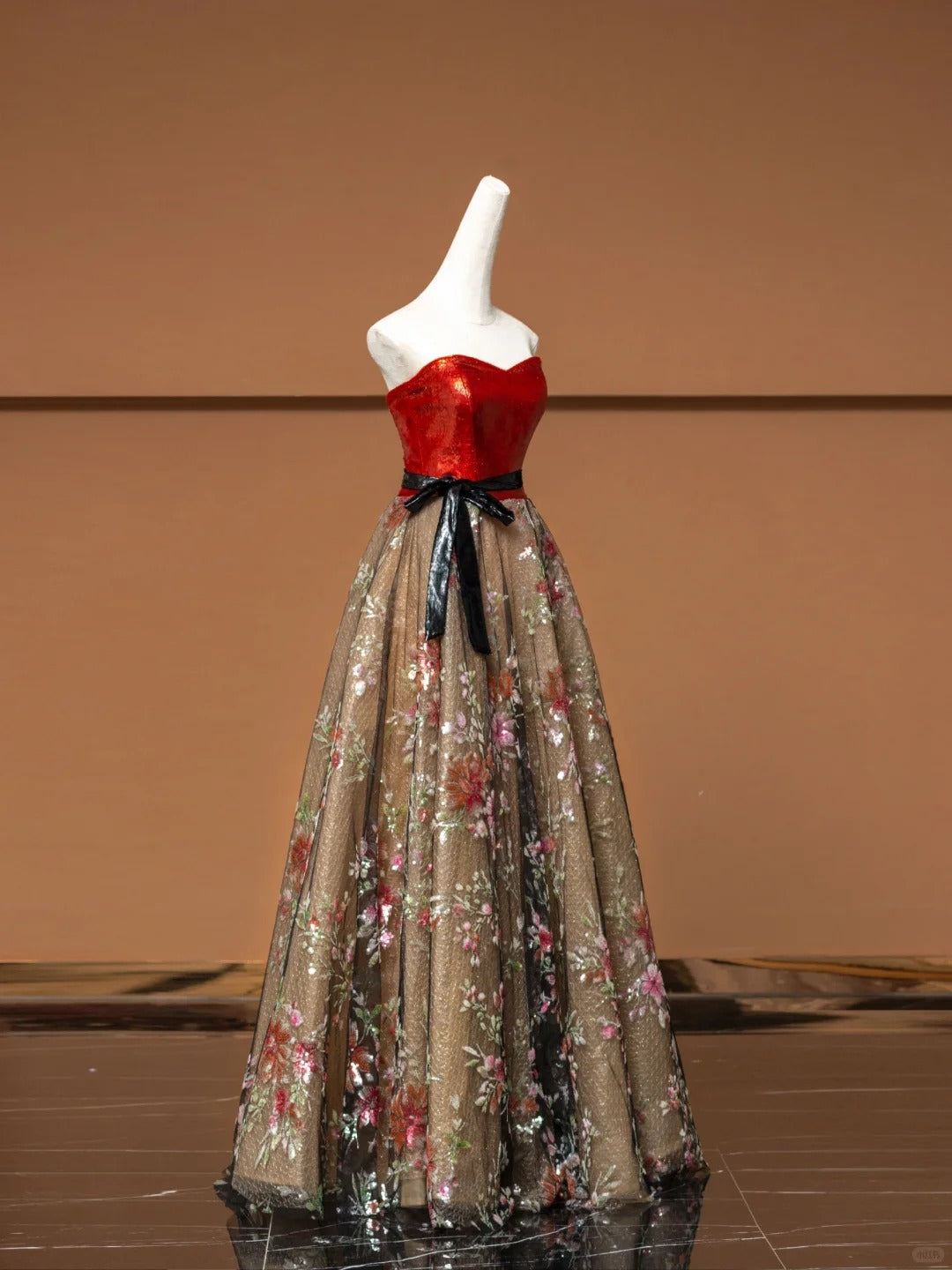 Red tube top floral elegant fashion long tulle Prom Dress evening dress party dress  nv4746