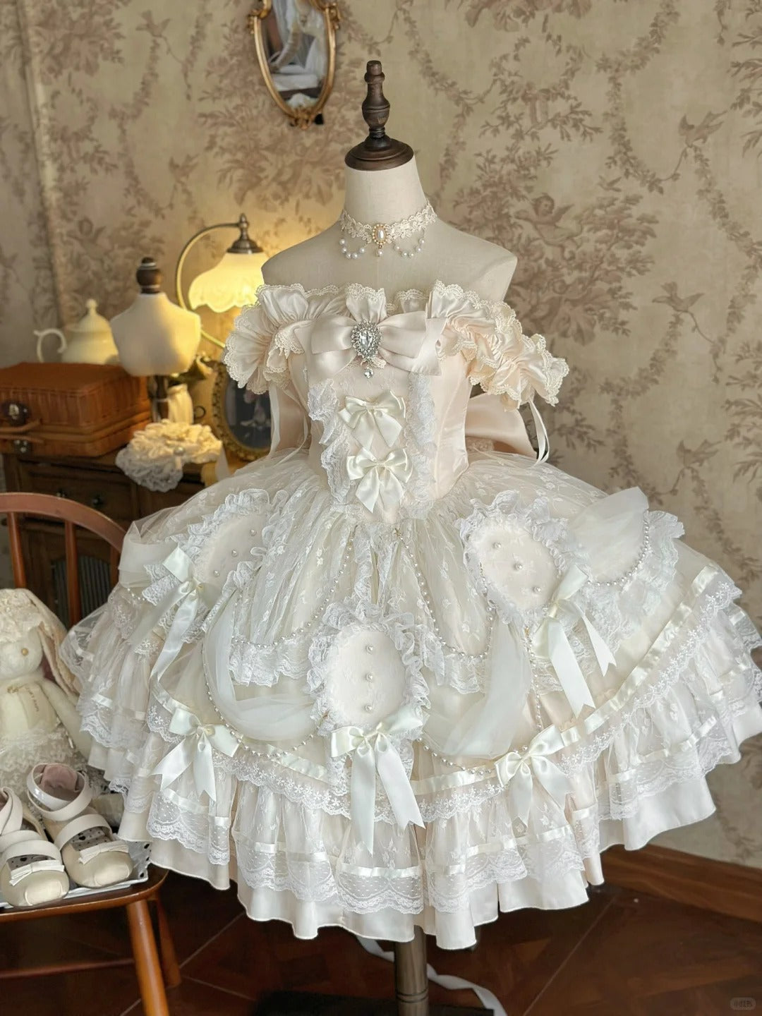 NiceVestidos-🩰Vintage White Bow Short Tulle Princess Homecoming Dress Birthday Party Dress nv5531