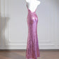 Purple Shiny Long Mermaid Bodycon Sequin Prom Dress Evening Dress Party Dress nv4966