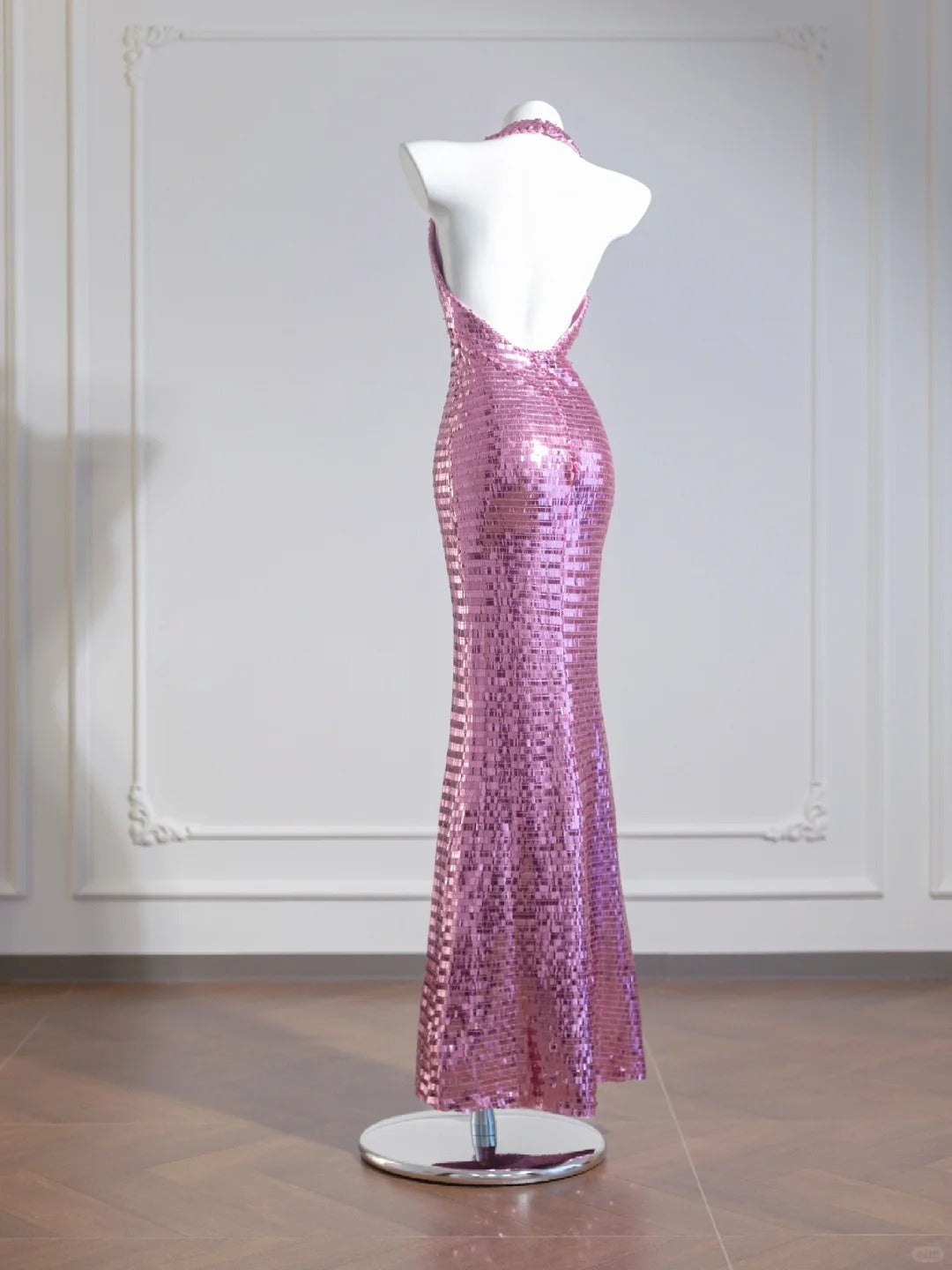 Purple Shiny Long Mermaid Bodycon Sequin Prom Dress Evening Dress Party Dress nv4966
