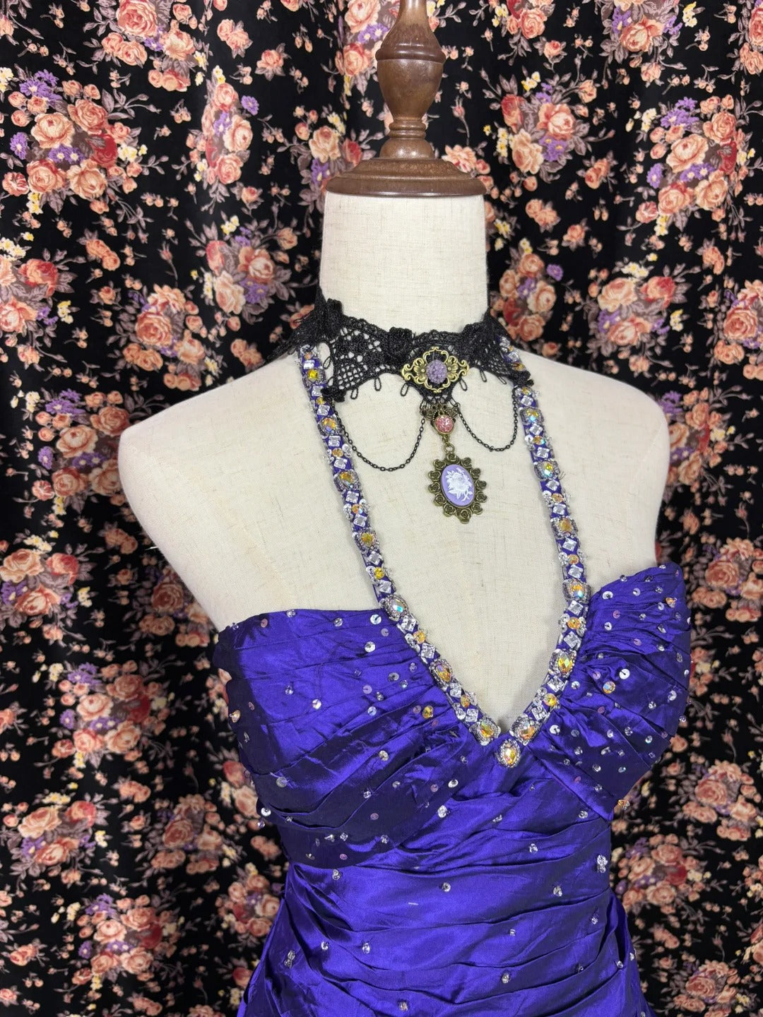 Purple shiny elegant long satin ball gown evening dress quinceanera dress nv4643