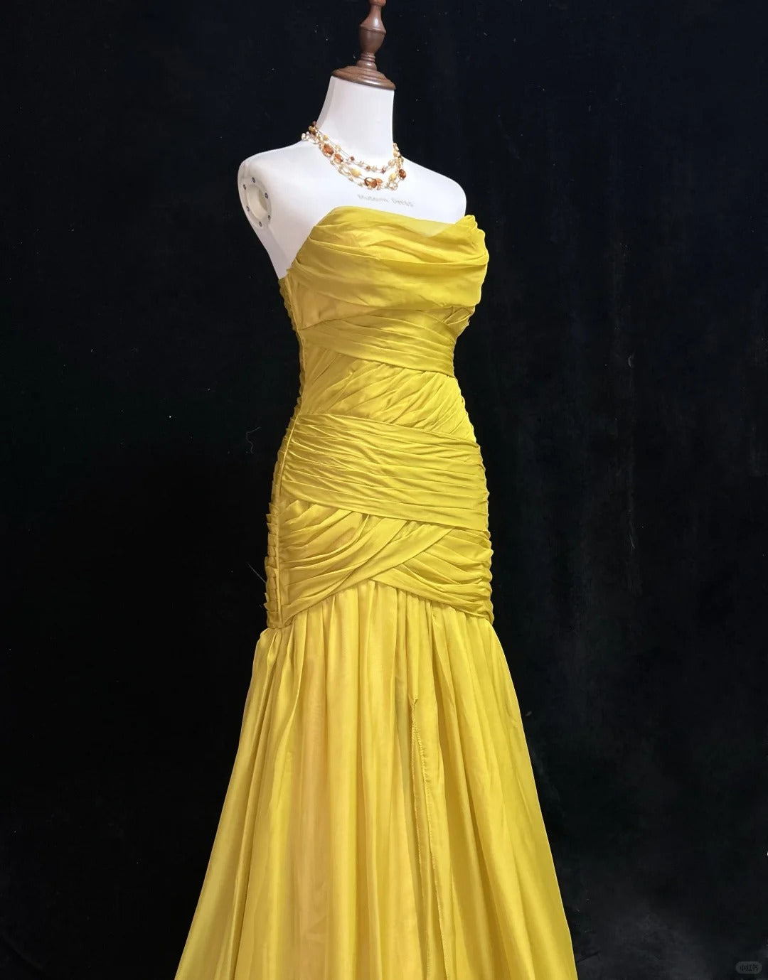 Yellow Elegant Long Tulle Prom Dres Evening Dress nv4926