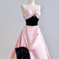 Pink Bow Long Satin Ball Gown Evening Dress nv4943