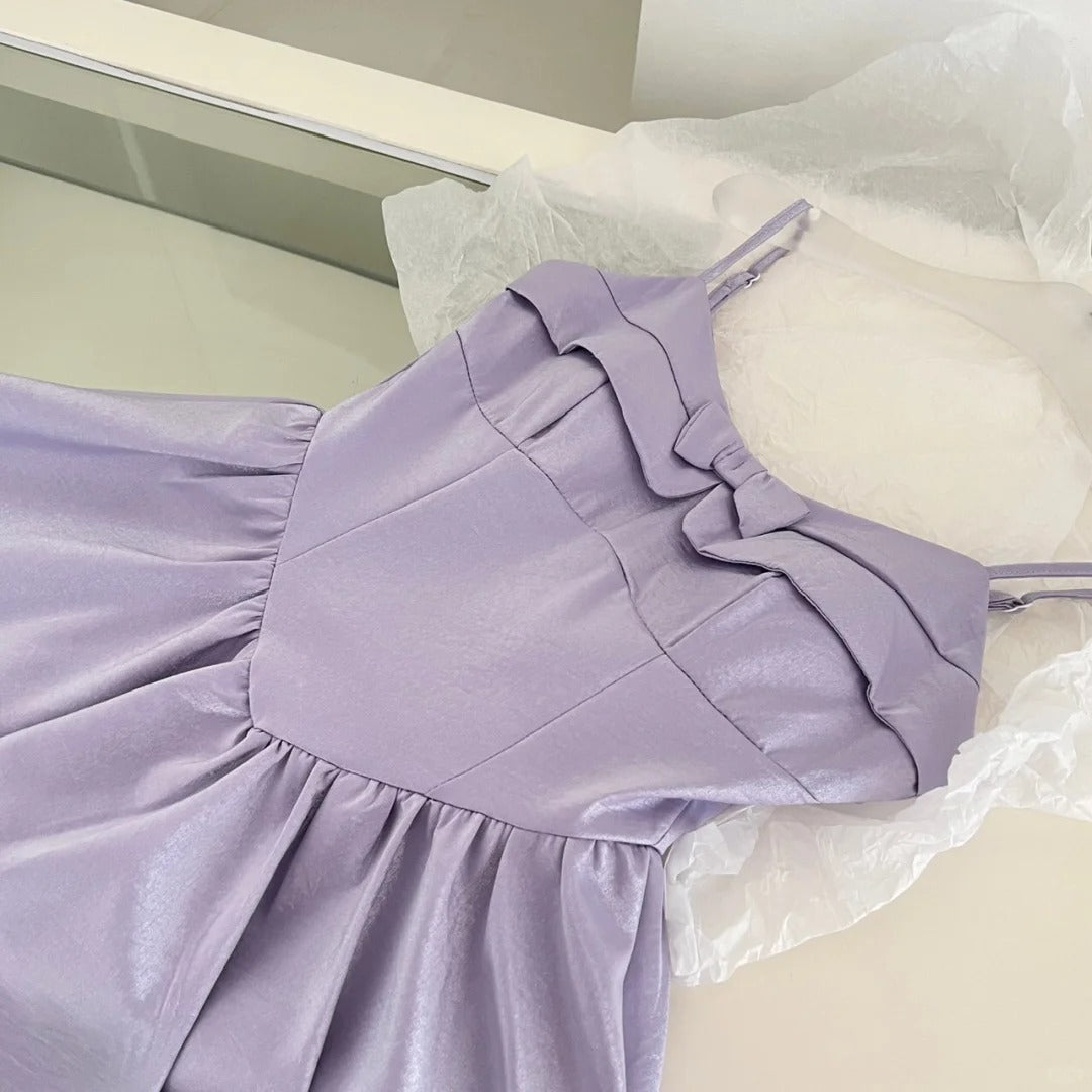Purple Sweet Short Satin Homecoming Dress Prom Dress Evening Dress Birthday Dress nv4637