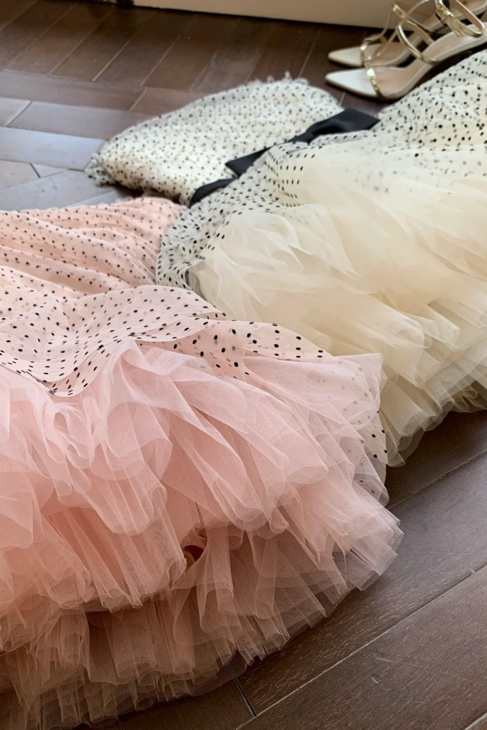 NiceVestidos--Short Homecoming Dress Birthday Dress Tulle Polka Dot Puffy Dress NV5671