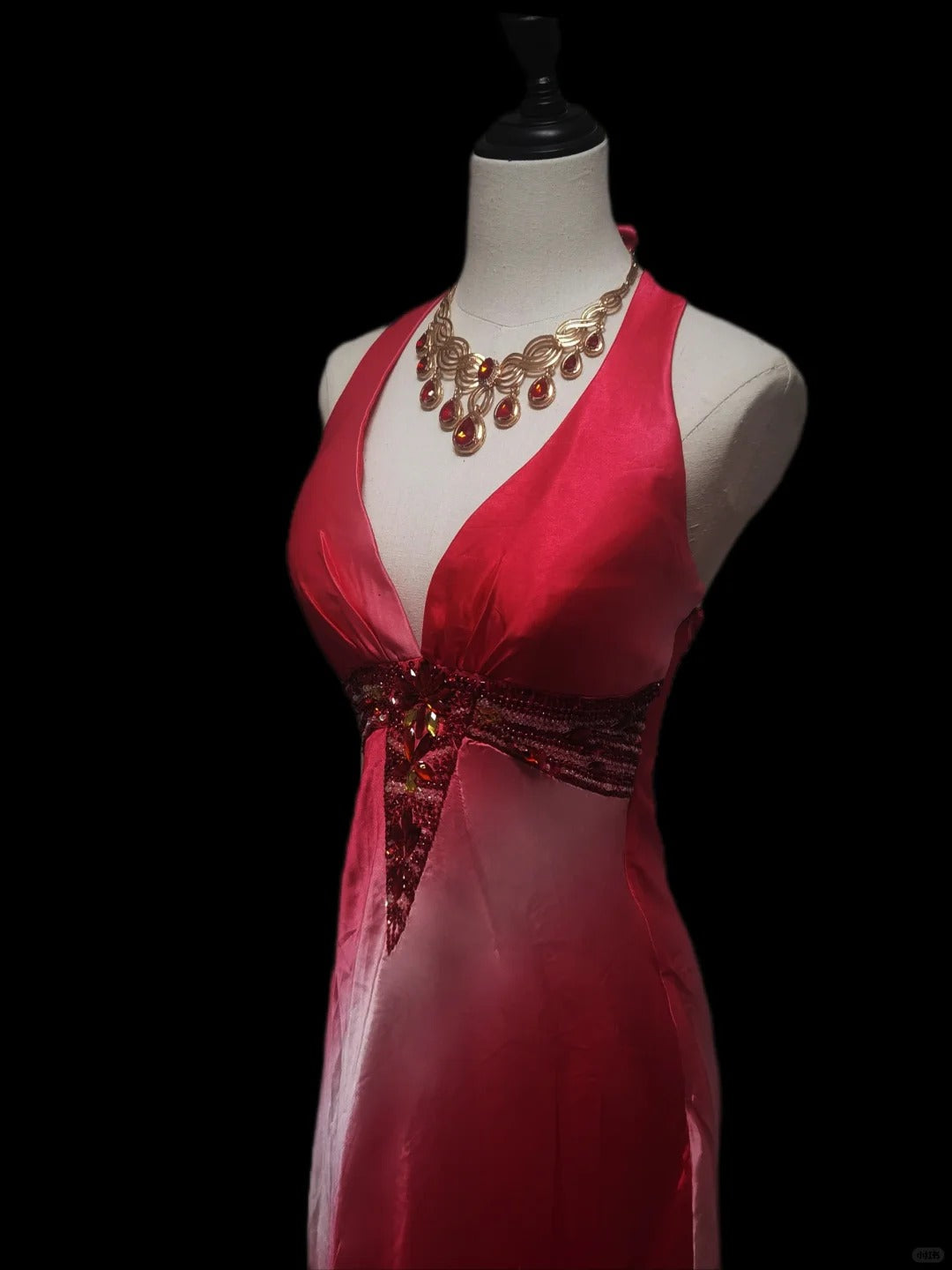 Pink Fashion Gradient V-neck Exquisite Gem Beaded Long Chiffon Ball Gown Evening Gown Party Gown Prom Dress nv3913