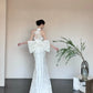 White Fashionable Gorgeous Elegant Exquisite Lace Long Mermaid Floor-length Tail Ball Dress Evening Dress Wedding Dress nv4056