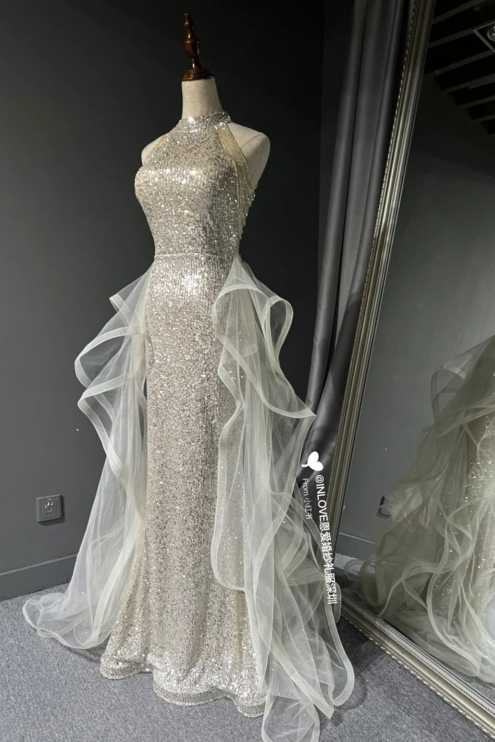 Shiny Long Tulle Ball Dress NV6628