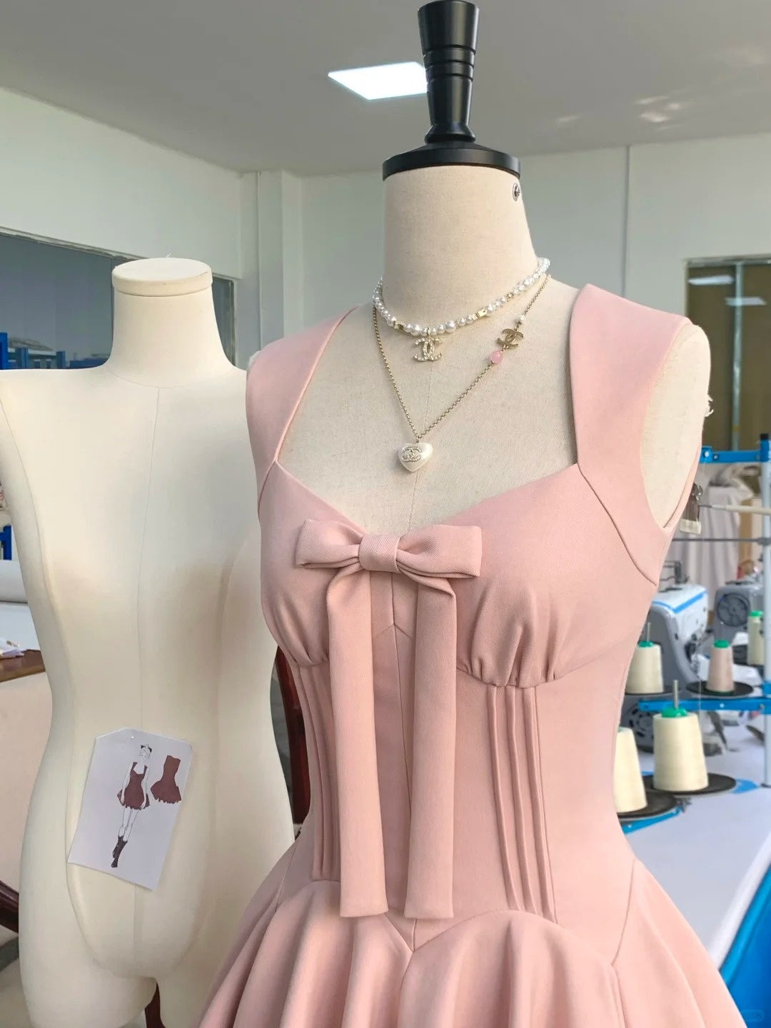 Pink Fashion Sweet Bow Short satin Homecoming Dress Prom Dress Birthday Dress nv4512