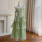 Green long chiffon tulle homecoming dress prom dress birthday party dress nv4669