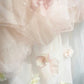 NiceVestidos--Floral Fairy Style：Pink - White 3D Floral Studded Tulle Off - Shoulder Floor - Length Wedding Dress NV5815