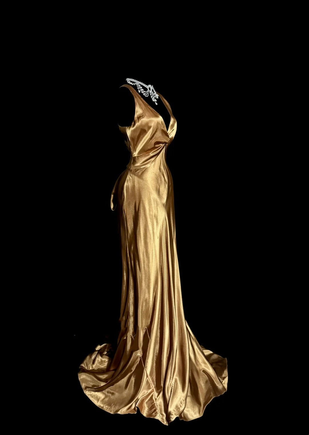 Gold Fashion Elegant Venus Goddess Long Satin Ball Gown Evening Dress Party Dress nv4556