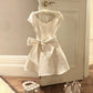 White Elegant Exquisite Beaded Short Satin Princess Homecoming Dress Prom Dress Evening Dress Party Dress nv4129