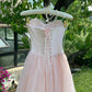 Pink Sweet Short Floral Tulle Homecoming Dress Birthday Party Dress nv4937