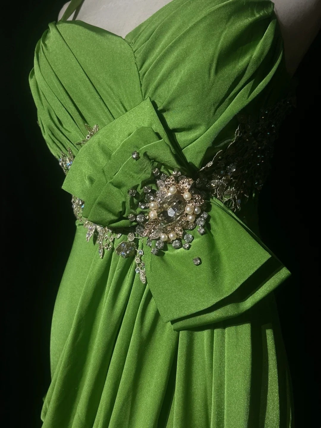 Green Olive-Colored Long Dress  NV6864