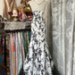 Retro black and white floral fashion long chiffon prom dress nv5427