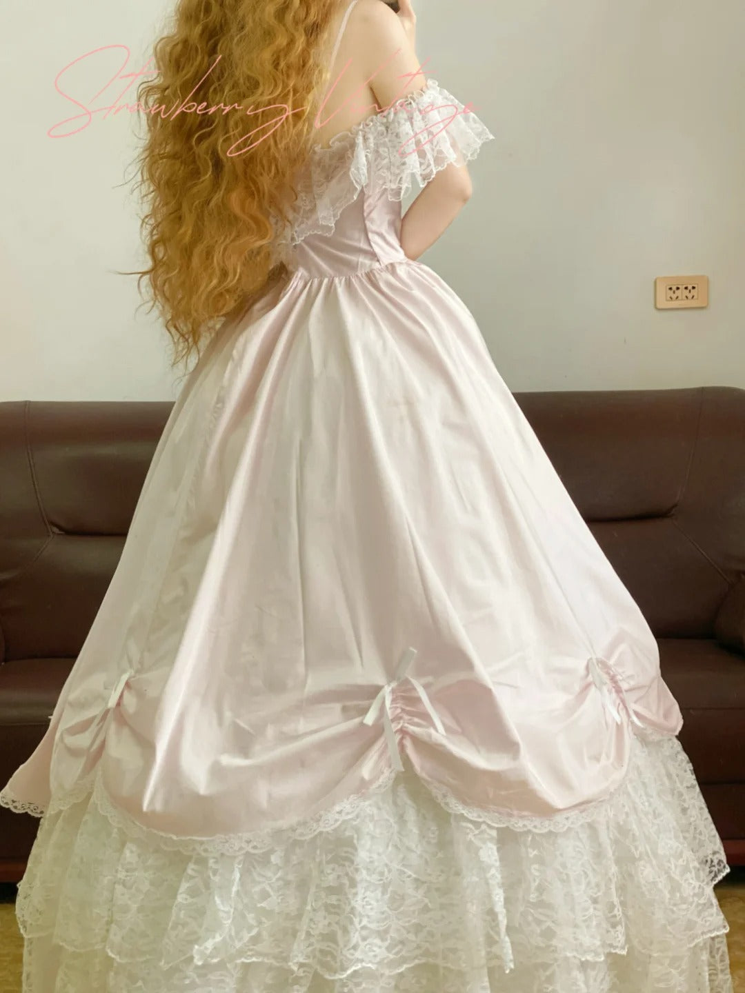 Rosa Elegantes Langes Tüll Ballkleid Abendkleid nv5018