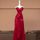 Red Elegant Fashion Long Satin Prom Dress Evening Dress Party Dress nv4738