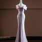 Pink Sparkling Sequined Long Mermaid Prom Dress Evening Dress Party Dress nv4751