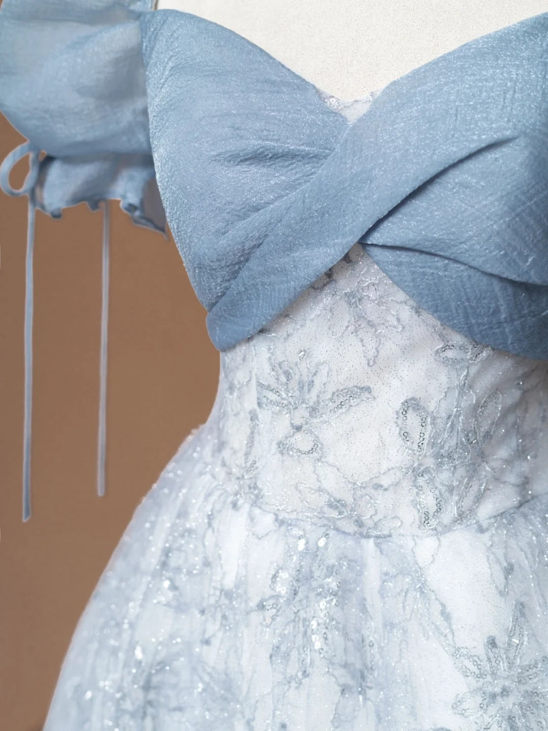 Blau Süße Floral Elegante Mode Lange Ballkleid Abendkleid Party Kleid Mädchen Kleid nv4745