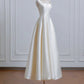 White Simple Fashion Elegant Long Satin Prom Dress Evening Dress Party Dress nv4951