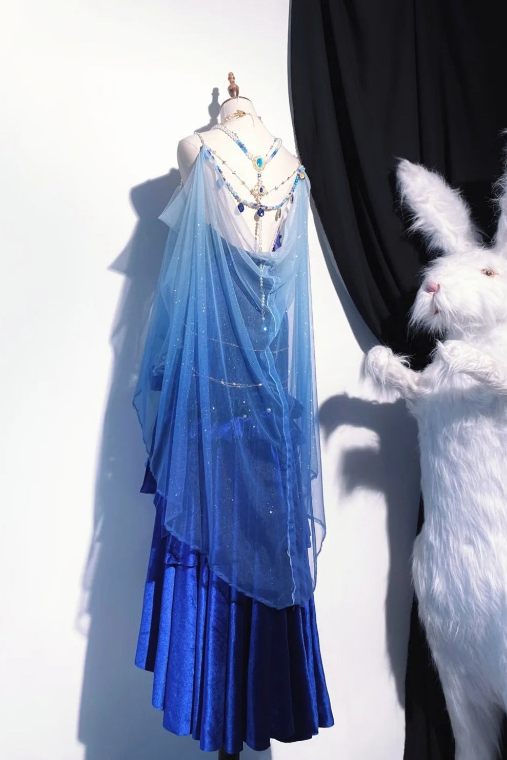 Retro Blue Long Goddess Dress Prom Dress NV6473