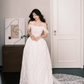 Vintage Lace Ball Gown Wedding Dress Off The Shoulder Sheer Puff Sleeve Bridal Gown  NV7241