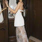 White Fashion Elegant Lace Satin Long Wedding Dress Ball Gown Evening Dress Party Dress nv4221