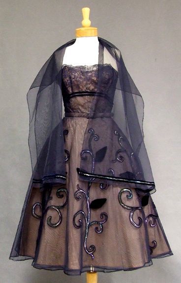 NiceVestidos--Sleeveless Dark Purple Tulle Embroidered A line Midi Length Evening Dress NV5780