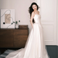 Sweetheart Strapless Satin A Line Wedding Dress Long Train Bridal Gown  NV7203