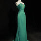 Green Mermaid Satin Long Trailing Ball Gown Party Dress Evening Dress nv4281