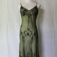 Green Vintage Fashion Spaghetti Straps Exquisite Beading V Neck Long Elegant Ball Gown Evening Dress Party Dress nv3552