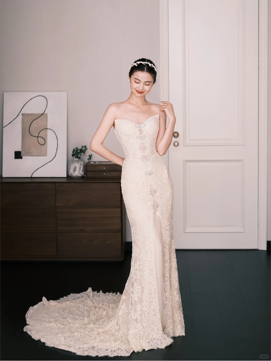 Sweetheart Lace Mermaid Wedding Dress Strapless Bridal Gown  NV7273