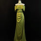 Olive Green Long Satin Prom Dress Evening Dress nv4790