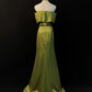 Olive Green Long Satin Prom Dress Evening Dress nv4790