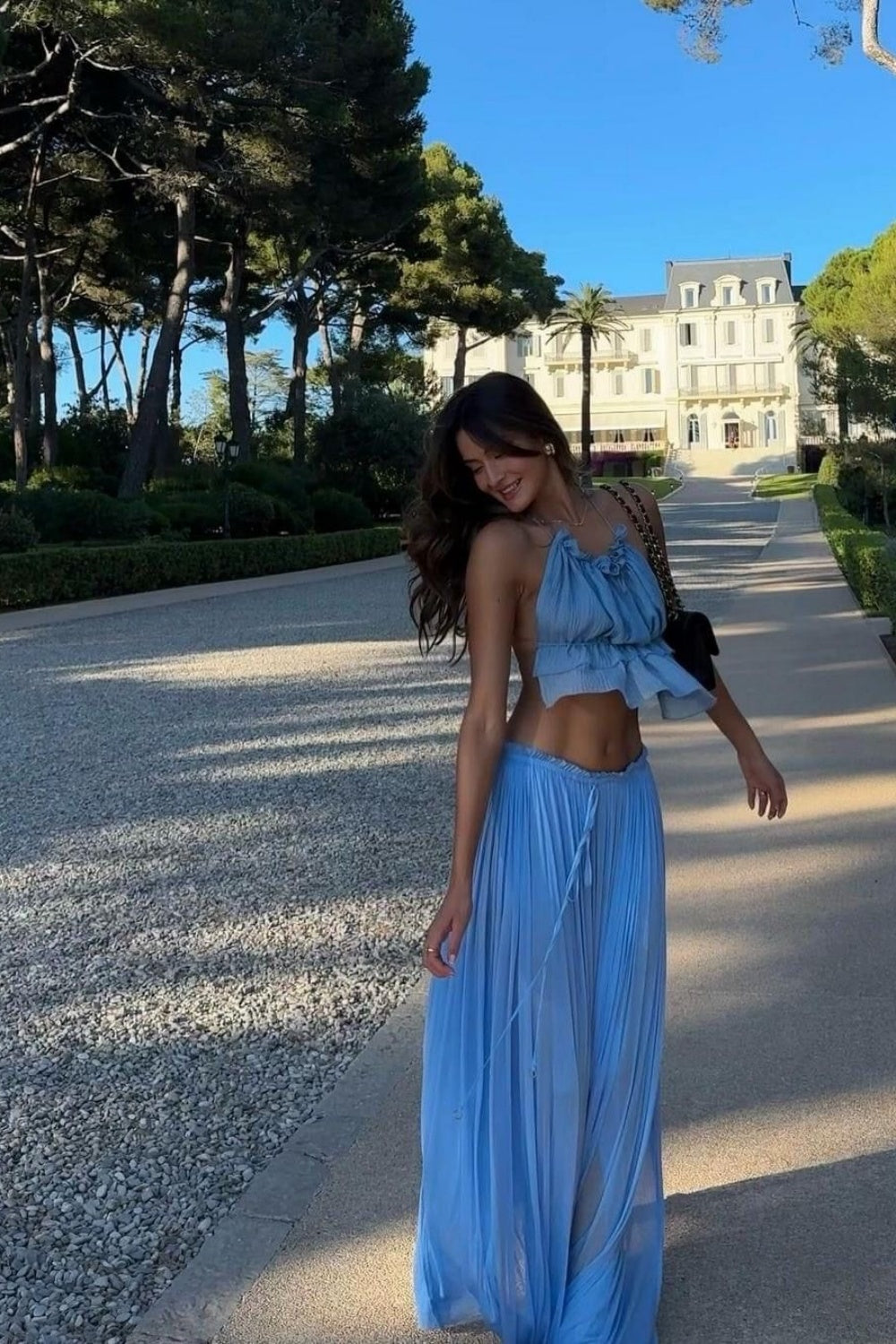 Blue/Pink Fashion Two Piece Suit Elegant Wedding Guest Party Dress Holiday Dress nv5334