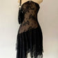 NiceVestidos-Black lace short/mid-length unique homecoming dress nv5466