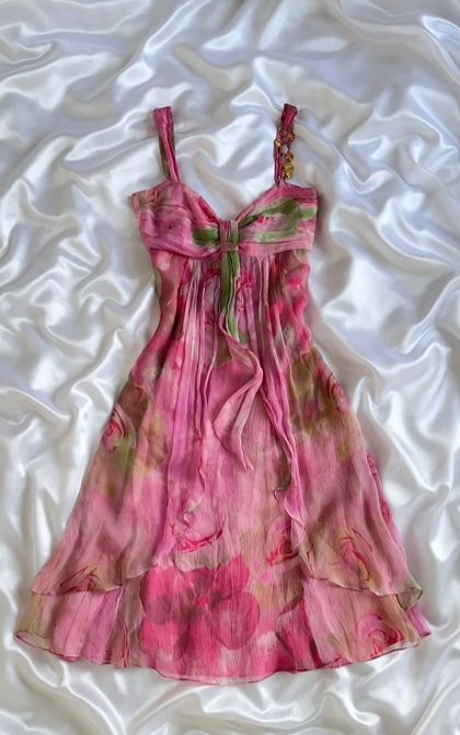 NiceVestidos--Floral Short Pink Chiffon Homecoming Dress NV5687