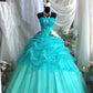 Blue Mint Green Sweet Shiny Long Tulle Princess Ballgown Evening Dress Party Dress Bar Mitzvah Dress Birthday Dress nv4198
