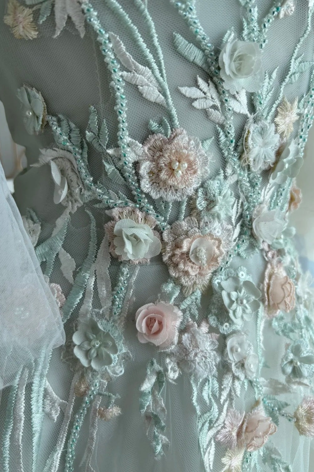 Fairy delicate floral long chiffon formal dress NV6604