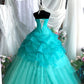 Blue Mint Green Sweet Shiny Long Tulle Princess Ballgown Evening Dress Party Dress Bar Mitzvah Dress Birthday Dress nv4198