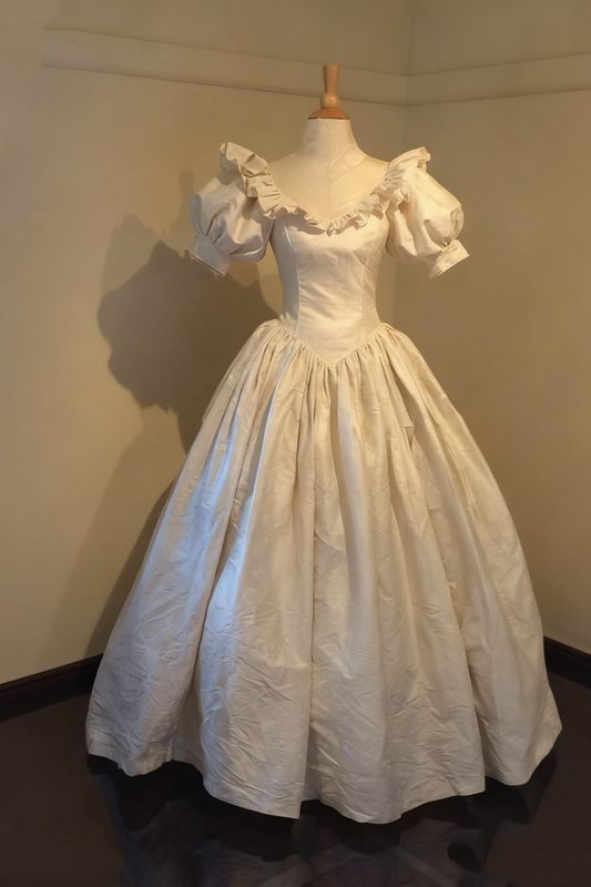 NiceVestidos--White Princess Satin Long Ball Gown Simple Wedding Dress NV5827