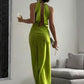 Green Fashion Elegant Strap Long Satin Ball Gown Evening Dress Party Dress nv3667