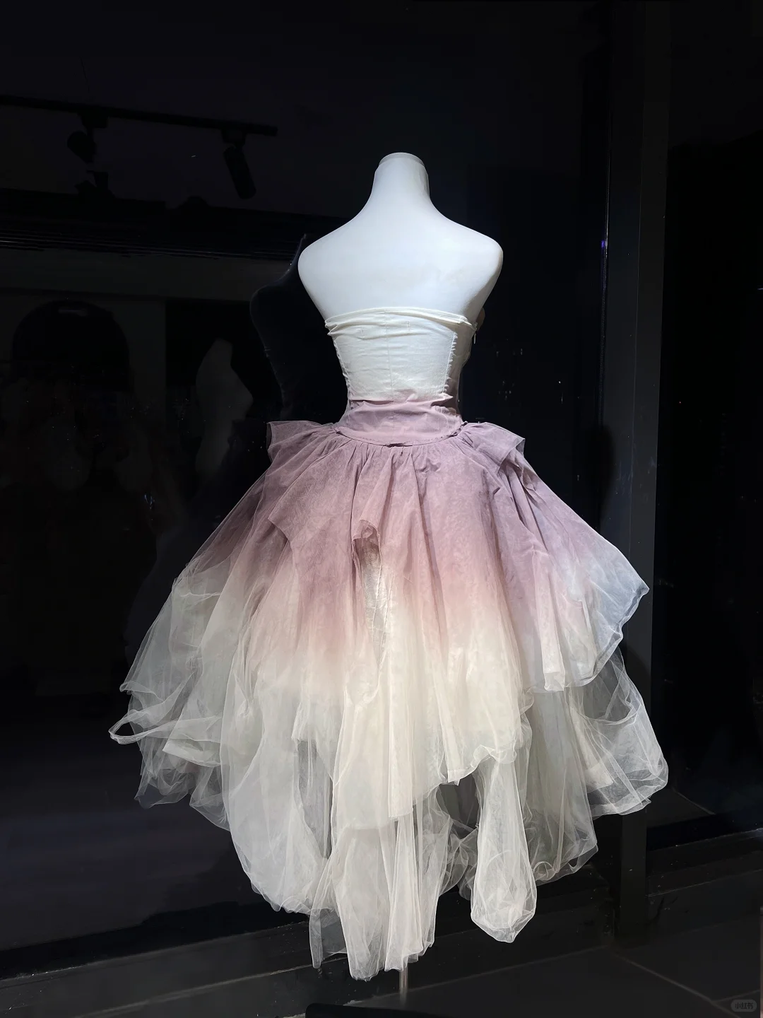 Dusty Purple Ombre Strapless Short Prom Dress 3D Rose Irregular Tulle Cocktail Evening Gown  NV7073