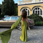 Green fashion elegant backless ribbon long formal prom dress evening gown party dress nv3648