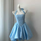NiceVestidos--Blue satin short homecoming dress Nv5609